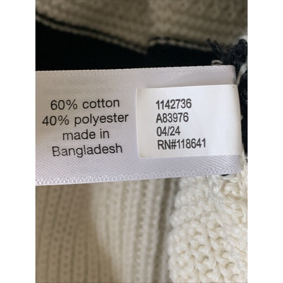 Lane Bryant Striped Tunic Sweater 22/24 Chunky Knit Ribbed Long Sleeve Ivory Tan - Picture 11 of 12